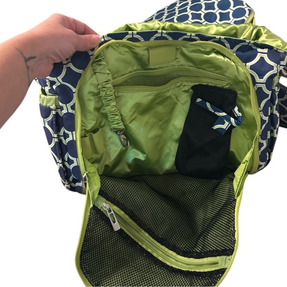 JuJuBe Better Be Diaper messenger bag in navy and white - Picture 5 of 7